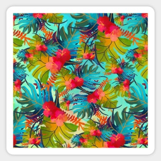 Bright Tropical Floral Print B Sticker